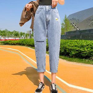 High-waisted jeans ladies pants