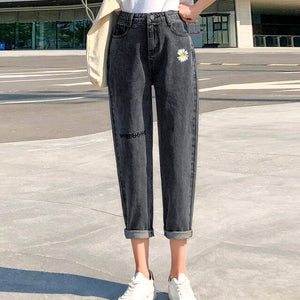 High-waisted jeans ladies pants